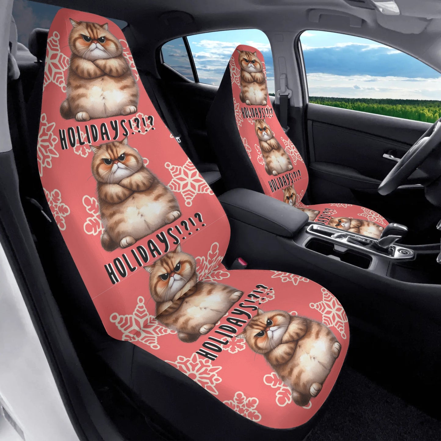 Holidays?!?! Cat- Front Car Seat Covers